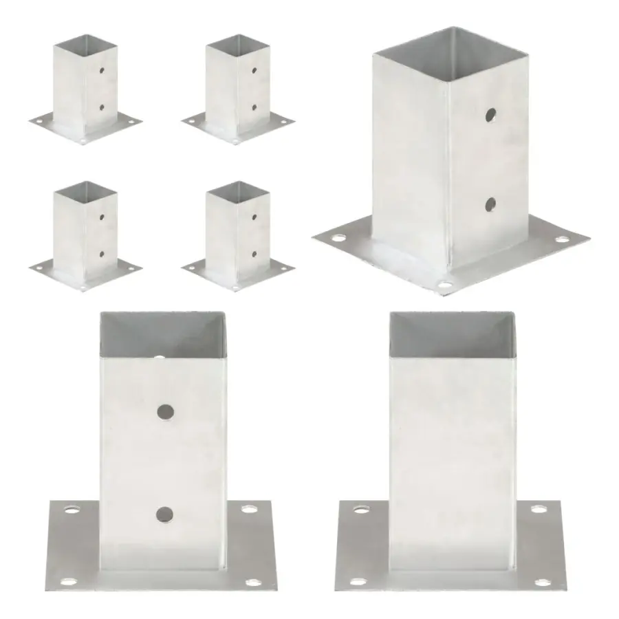 Stolpfot 4 st galvaniserad metall 81 mm - Stolpankare - Stolpfot - Home & Living