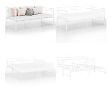 Utdragbar sängram bäddsoffa vit metall 90x200 cm - Bäddsoffa - Bäddsoffor - Home & Living