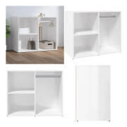 Klädskåp vit högglans 80x40x65 cm konstruerat trä - Sminkskåp - Skåp - Home & Living
