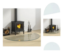 Glas - Living Glasskiva för öppen spis halvrund 1200x600 mm