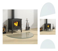Glas - Living Glasskiva för öppen spis halvrund 800x500 mm