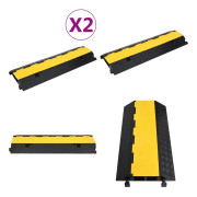 Kabelbryggor med 2 kanaler 2 st 100 cm gummi - Kabelskydd - Skyddsramp - Home & Living