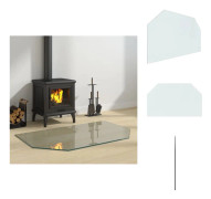 Glas - Living Glasskiva för öppen spis sexkantig 100x60 cm