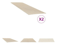 The Living Store Ribbotten med 48 ribbor 2 st 70x200 cm - Sängar & sängramar