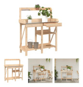 The Living Store Planteringsbord med hyllor massivt granträ - Växtställ