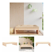The Living Store Fotpall för trädgården 120x80 cm massiv furu - Moduler till utomhussoffa