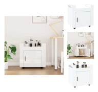 Rullbord - Living Skrivbordsvagn högglans vit 60x45x60 cm konstruerat trä