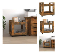 Rullbord - Living Skrivbordsvagn rökfärgad ek 60x45x60 cm konstruerat trä