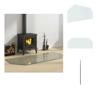Glas - Living Glasskiva för öppen spis sexkantig 120x50 cm