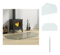 Glas - Living Glasskiva för öppen spis sexkantig 100x50 cm
