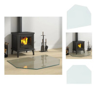 Glas - Living Glasskiva för öppen spis sexkantig 80x60 cm