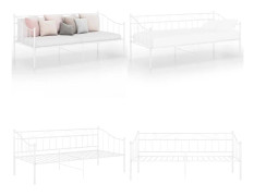 Sängram bäddsoffa vit metall 90x200 cm - Sängram - Sängramar - Home & Living