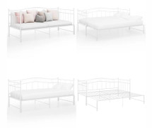 Utdragbar sängram bäddsoffa vit metall 90x200 cm - Bäddsoffa - Bäddsoffor - Home & Living