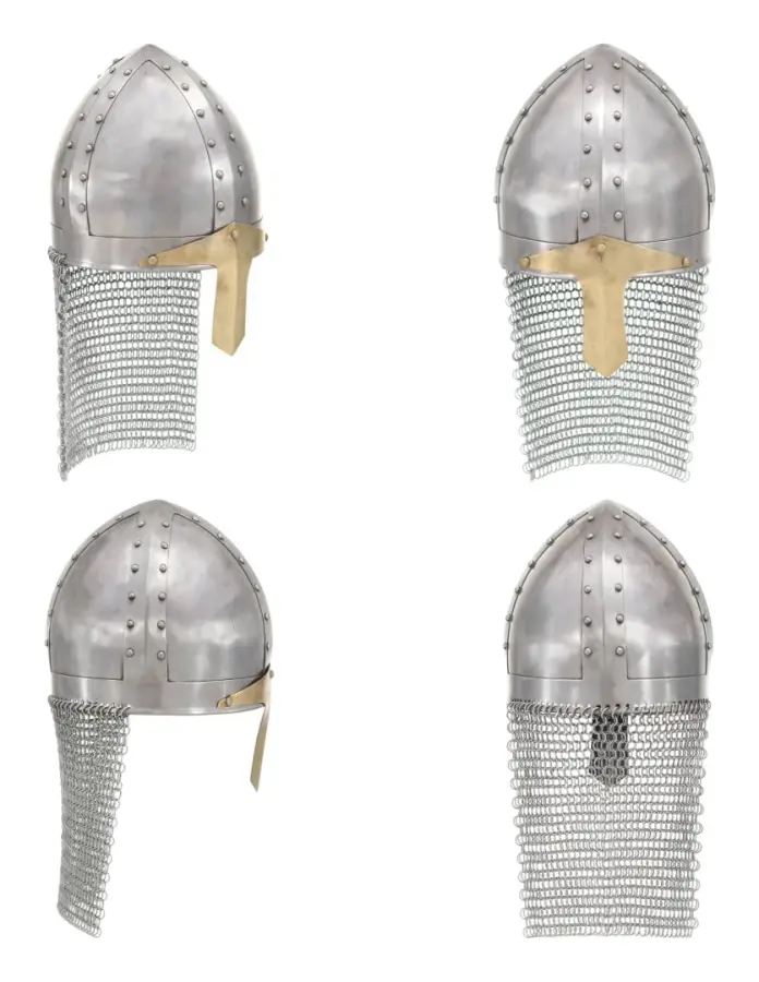 Korsriddarhjälm för LARP silver stål - Hjälm - Hjälmar - Home & Living