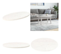 Bordsskiva vit 40x30x2,5 cm oval massiv furu - Bordsskiva - Träbordsskiva - Home & Living