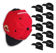 10-pack självhäftande hattställ, kepshållare för väggmontering, ingen borrning, starkt grepp för baseballkepsar, moderna hatthängare, förvaring för dörr