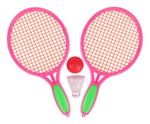 36cm 1 par barn tennisracketar utomhus sport bärbara badmintonracketar barnleksak (röd)