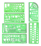 6 st Architect Multi Purpose Ritningsmall Set Husplan Inredning Och