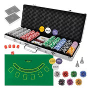 Pokerset med Väska & Tillbehör - 500 Marker - Poker