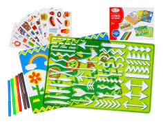 Spirograph Creative Set för att rita mönster, mönster, mallar + markörer