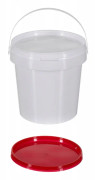 10 x 1L hink med lock / certifikat / vit röd lock