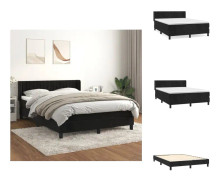 The Living Store Ramsäng med madrass svart 140x190 cm sammet