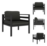 The Living Store Fåtölj med dynor aluminium antracit