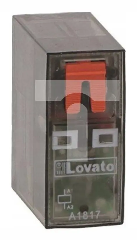 Miniatyrrelä med LED-indikator och mekanisk tryckknapp, 48VDC styrning, 2C/O, 8A, för HR5XS2...