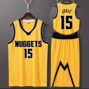 Sportkläder Nikola Jokic Denver Nuggets Baskettröja 15 Baskettröja för vuxna Fotbollströjor Klassisk Gul-WELLNGS Klassisk Gul