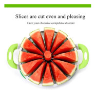 Vattenmelon Slicer Cutter Comfort Silikon Handtag, Hem Rostfritt stål Rund Frukt Grönsaks Slicer Cutter Peeler Corer Server för Cantaloup