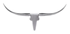Rootz Deco Antler Bull M Silver 100 cm Aluminium Design Horn - Väggdekoration tjurhuvud horn modern - Väggskulptur horn jakttrofé metall - Longhorn Vä