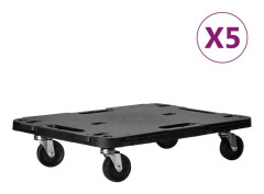 vidaXL Transportvagnar 5 st svart 58x38x12 cm polypropen