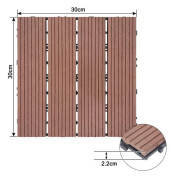 XMTECH 22 delar Trädgårdsplattor, 30x30cm WPC terrassplattor, golv för utomhusterrass, brun (1 m²)