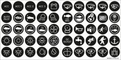 Blue Sea Systems - Label Kit, 50 stycken, SS Button Switch Back Lit, passande 4180