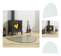 Glas - Living Glasskiva för öppen spis halvrund 800x600 mm