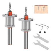 2-delad HSS borrbitsset, 8 mm stålkonborrbitsar, avfasningsborrbitsset, konhål träbearbetning försänkningsborrbitsar (2,8+3,2 mm)