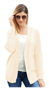 Damkofta Öppen framtill långärmad Chunky Stickad Cardigan Lös