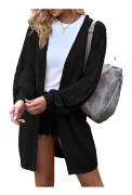 Dam lång kofta oversize långärmad tröja kofta casual stickad kappa höst ytterkläder med ficka