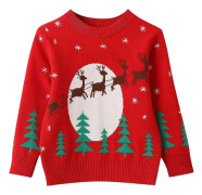 Jul Tröja Barnkläder Långärmad Tröja Stickad Tröja Kofta Juldräkt Snö Overall Småbarn Baby Vår Rådjur Toppar för Vinter