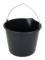 Spand 12ltr Rund Plast/Stål med Hank Sort,10 stk/krt