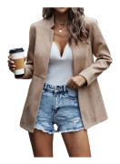 Kavaj för kvinnor 3/4 rynkade ärmar kavaj business office kavaj kostym sportig jacka trenchcoat
