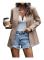 Kavaj för kvinnor 3/4 rynkade ärmar kavaj business office kavaj kostym sportig jacka trenchcoat