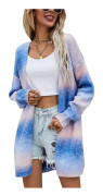 Beach cardigan dam sommar boho cardigan dam lång övergångsjacka dam lös sommarjacka dam lätt stickad casual med