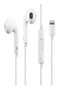 Headset Earpods för iPhone med volymkontroll - Vit Flat head