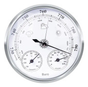 Analog väderstation, barometer, termometer, hygrometer (Silver, 128 mm) silver