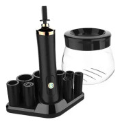 Guoxing Makeup Brush Cleaner Supersnabb Electric Spin Cleaner Torktumlare Automatisk Makeup Rush Rengöringsverktyg Lämplig för de flesta sminkborstar svart1 st