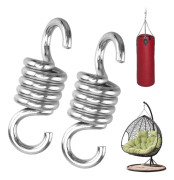 2 delar hängmatta svängfjäder, stolförlängningsfjäder, hängfjädrar för hängmatta, för hängande veranda Hängmatta sandsäcksfäste (silver，8 mm)——VEBTles