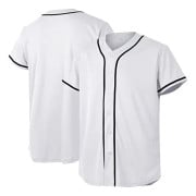 Baseballtröja för män och kvinnor, basebolltröjor för skräddarsydda skjortor med knappar, hipster hiphop sportuniformer White s