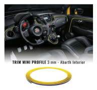 Självhäftande profil - Fiat - 500 Abarth - Gul - 3 mm x 300 cm - Mjuk och elastisk
