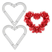 2 st gröna hjärtformade metalltrådskransar för blomsterarrangemang